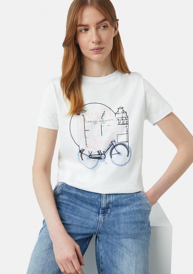 comma Kurzarmshirt T-Shirt T-Shirt mit Frontprint von comma