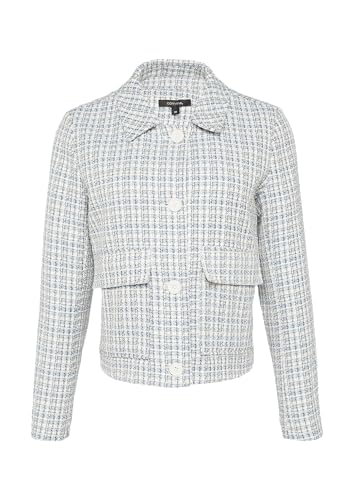 comma Kurze Tweed-Jacke mit aufgesetzten Taschen blassblau 44 von Comma