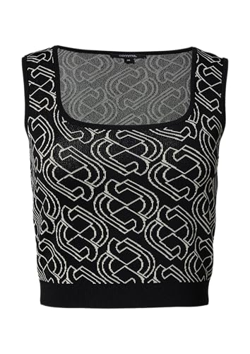 comma Kurzes Feinstricktop mit grafischem Muster schwarz 38 von comma