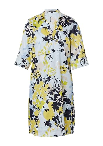 comma Kurzes Popeline-Kleid mit Hemdkragen und All-Over-Print hellblau 40 von Comma