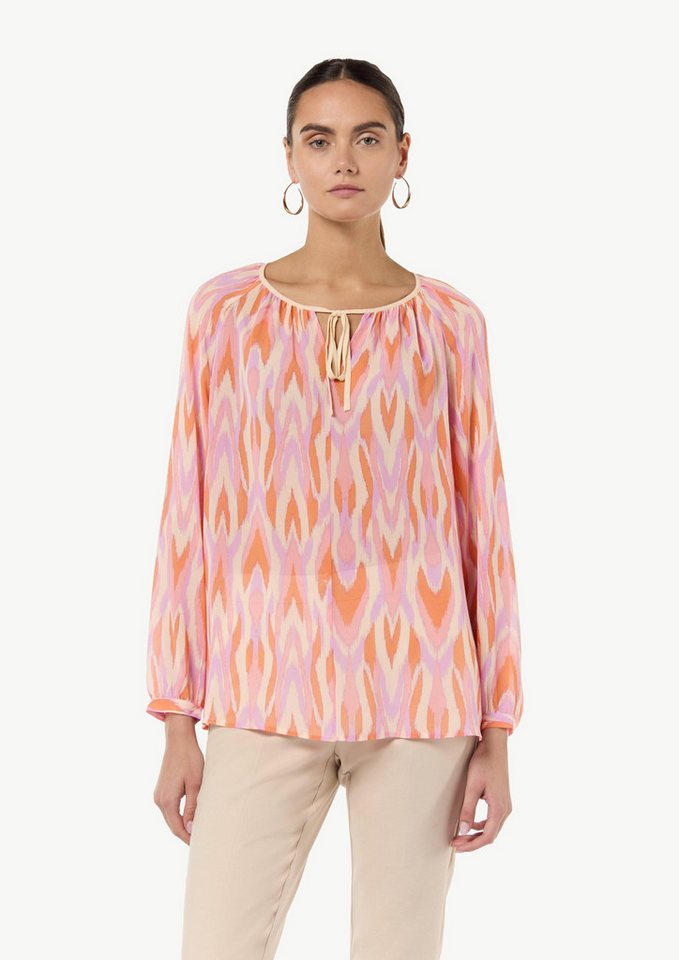 comma Langarmbluse Bluse Chiffonbluse mit Allovermuster (1-tlg) von comma