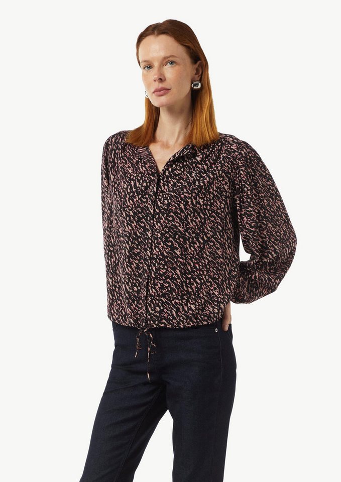 comma Langarmbluse Bluse Crêpe-Bluse aus Viskose von comma
