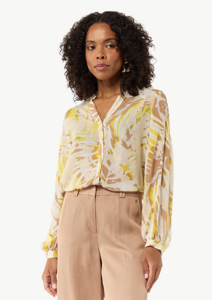 comma Langarmbluse Bluse Gemusterte Bluse im Relaxed Fit von comma