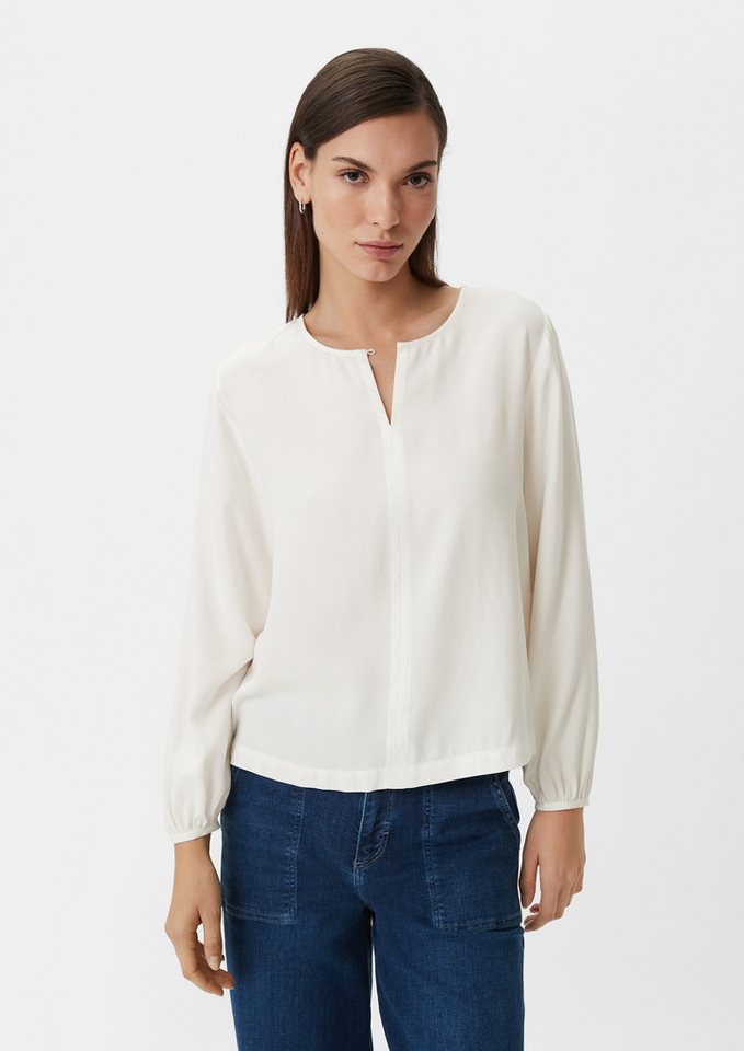 comma Langarmbluse Bluse Langarmbluse aus Viskose (1-tlg) von comma