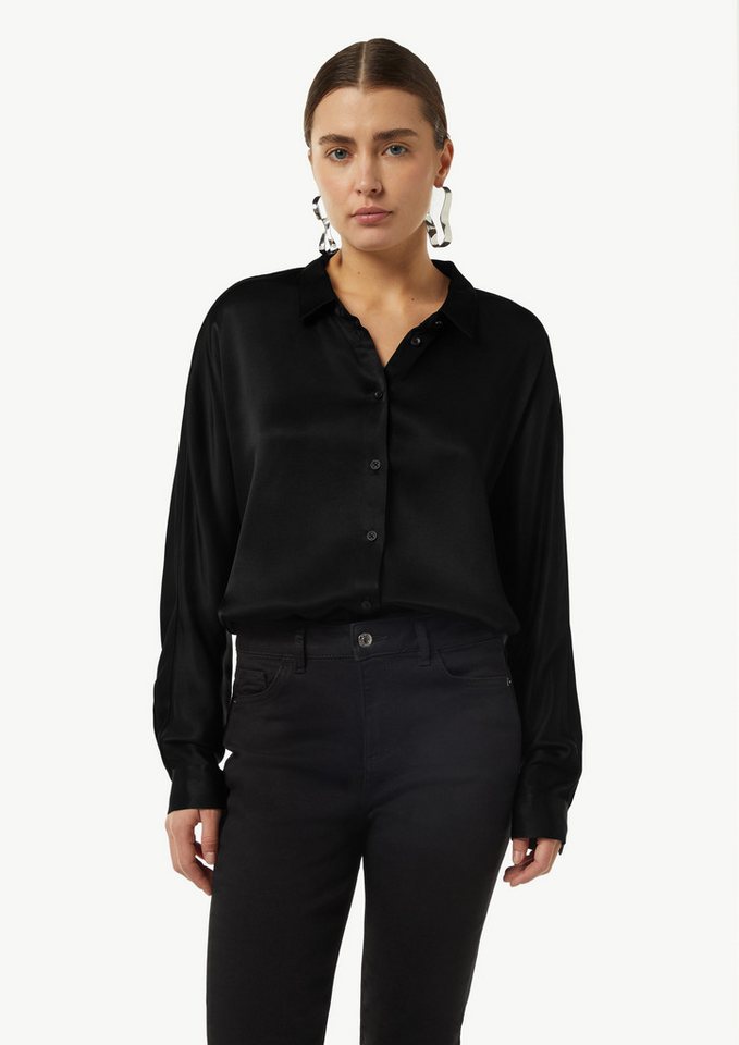 comma Langarmbluse Bluse Lange Satinbluse mit Fledermausärmeln von comma