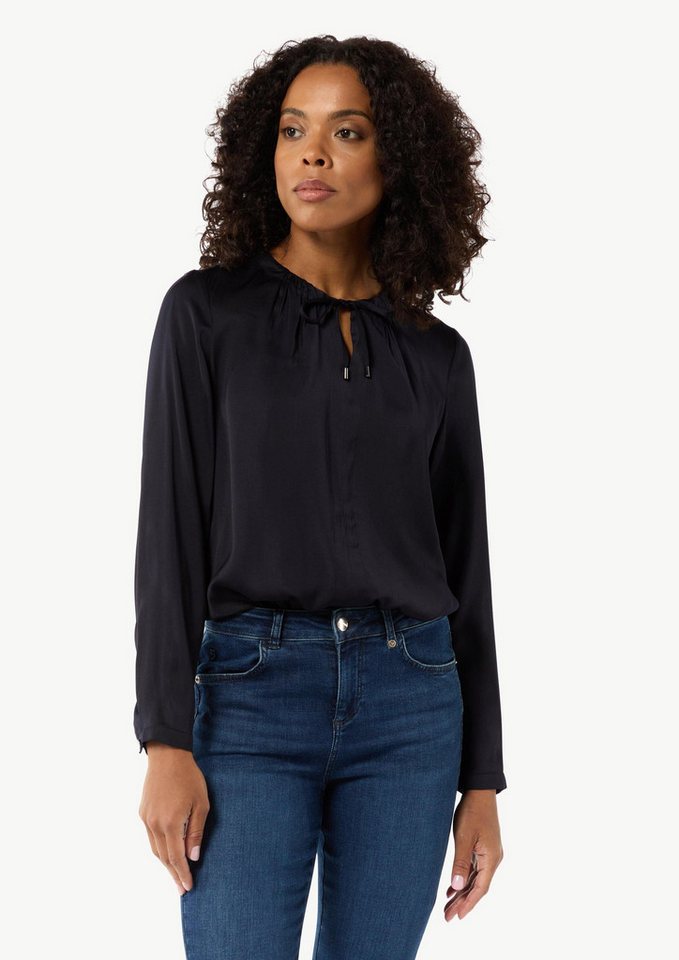 comma Langarmbluse Bluse Satinierte Tunikabluse im Relaxed Fit von comma