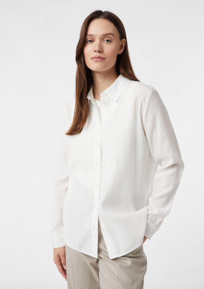 comma Langarmbluse Bluse Semitransparente Hemdbluse in Crêpe-Optik von comma