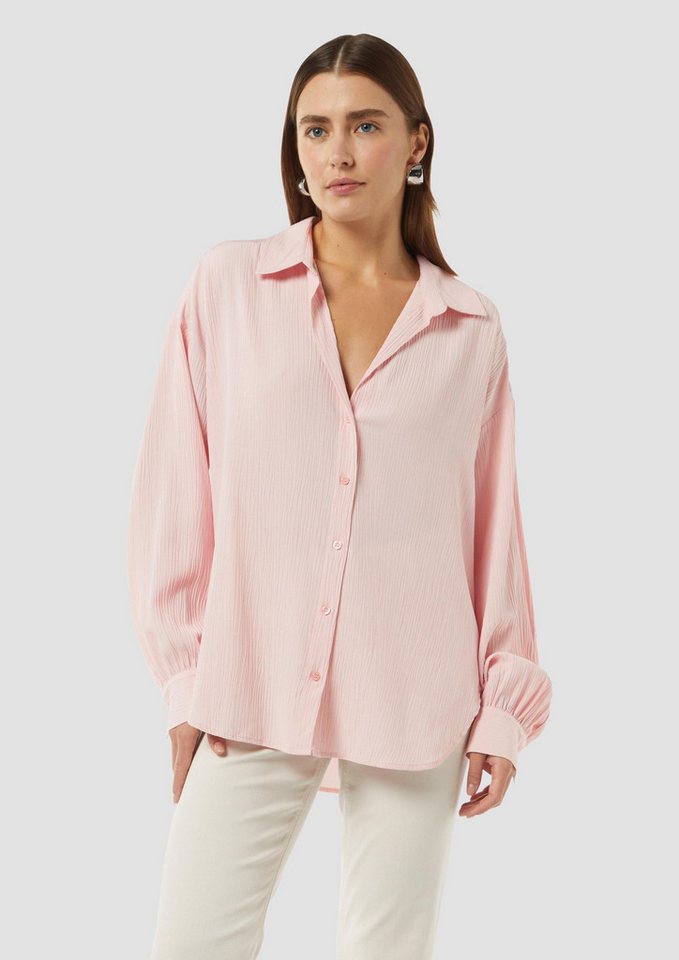 comma Langarmbluse Bluse Strukturierte Bluse mit Hemdkragen (1-tlg) von comma