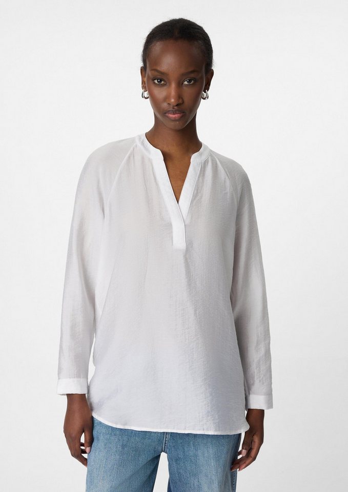 comma Langarmbluse Bluse Strukturierte Tunikabluse aus Lyocellmix von comma