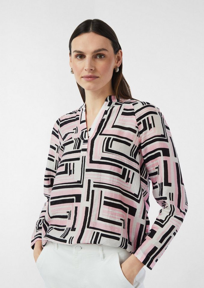 comma Langarmbluse Bluse Strukturierte Tunikabluse mit Raglan-Ärmeln (1-tlg) von comma