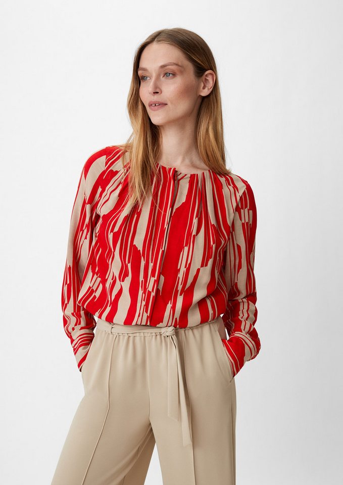 comma Langarmbluse Bluse Viskosebluse mit Crêpe-Struktur von comma