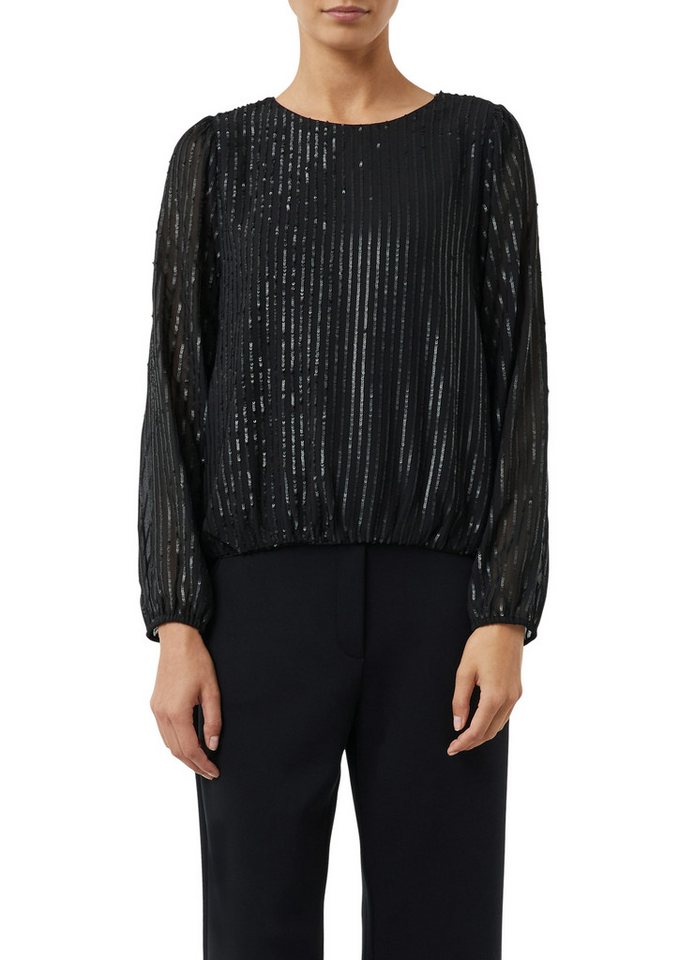 comma Langarmbluse mit Pailetten-Muster von comma