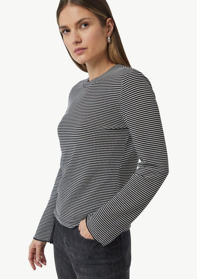 comma Langarmshirt T-Shirt Langarmshirt mit Strukturstreifen von comma