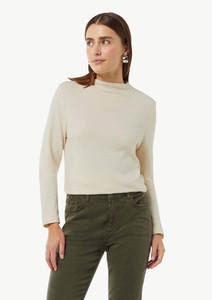 comma Langarmshirt T-Shirt Weiches Langarmshirt mit Stehkragen von comma