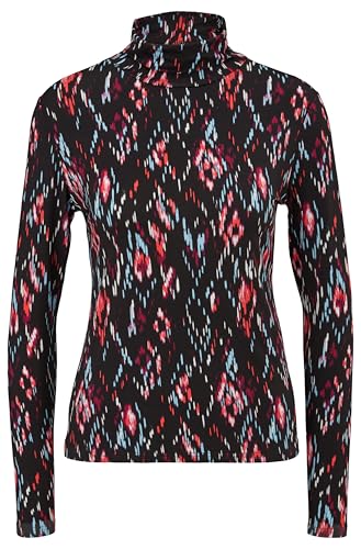 comma Langarmshirt mit Stehkragen und Allover Print von comma