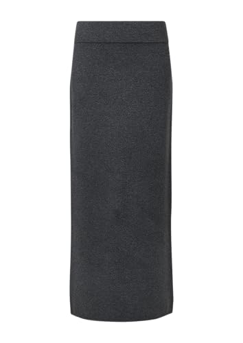 comma Langer Strickrock aus Viskosemix dunkelgrau 40 von comma