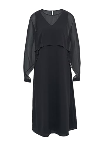 comma Langes Chiffon-Kleid mit raffiniertem Layering Navy 48 von comma