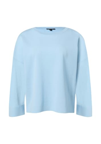 comma Leichter Strickpullover im Relaxed Fit mit transparenten Ärmeln hellblau M von comma