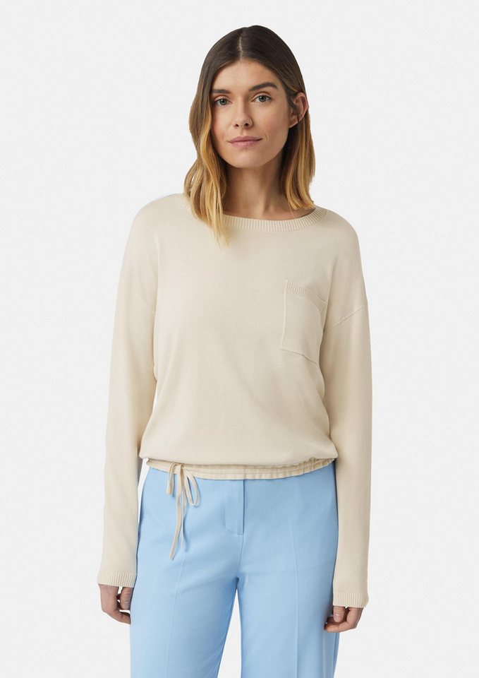 comma Longpullover Strickpullover Feinstrickpullover mit Durchzugkordel von comma
