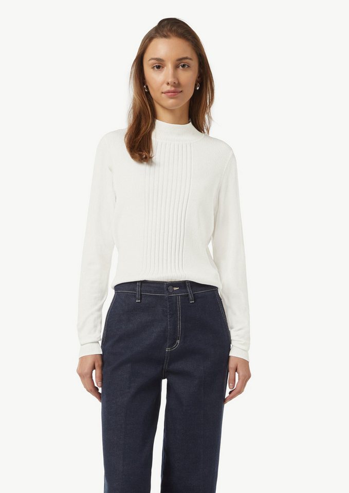 comma Longpullover Strickpullover Feinstrickpullover mit Strukturmuster von comma