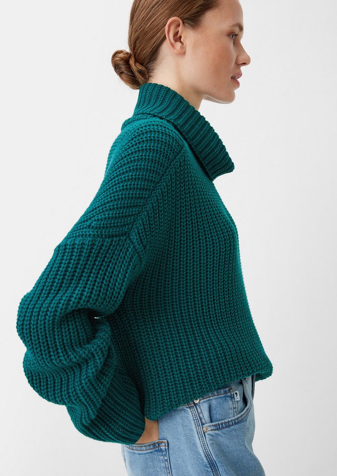 comma Longpullover Strickpullover Lockerer Strickpullover mit Rollkragen von comma