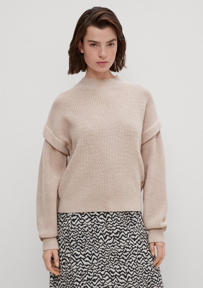 comma Longpullover Strickpullover Pullover aus Merinowolle von comma