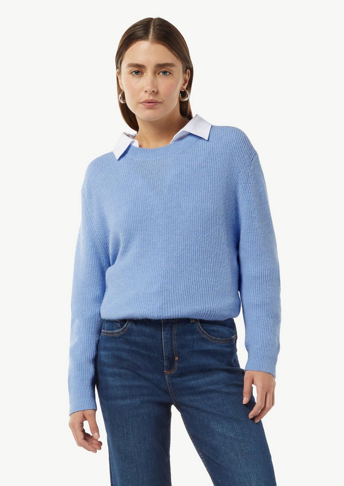 comma Longpullover Strickpullover Strickpullover mit Rippstruktur von comma