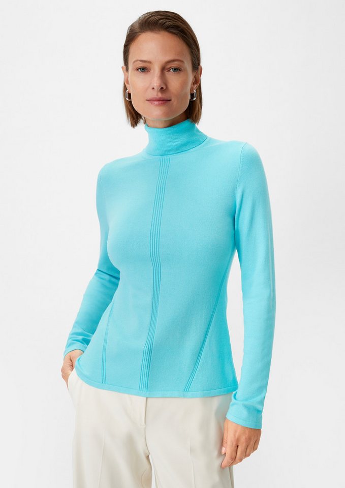 comma Longpullover Strickpullover Strickpullover mit Rollkragen von comma