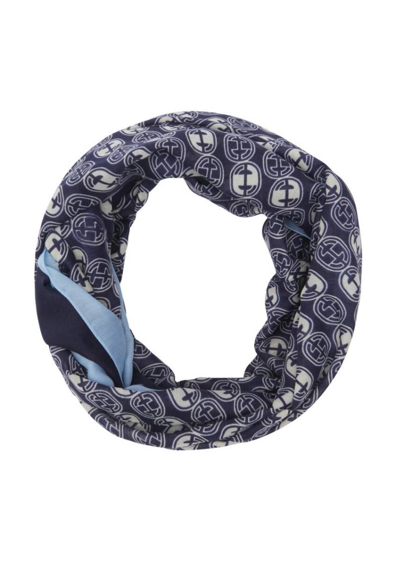 comma - Loop-Schal mit All-over-Print blau - Gr. - ONE SIZE von comma