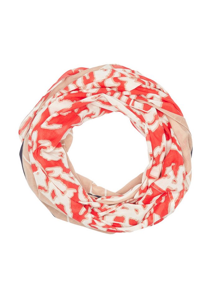 comma Loop Tuch Loop-Schal aus Baumwolle mit All-over-Print, (1-St) von comma