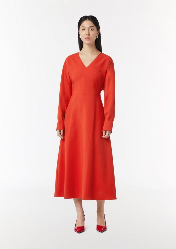 comma Maxikleid Kleid Fließendes Crepe-Kleid mit Fledermausarm von comma