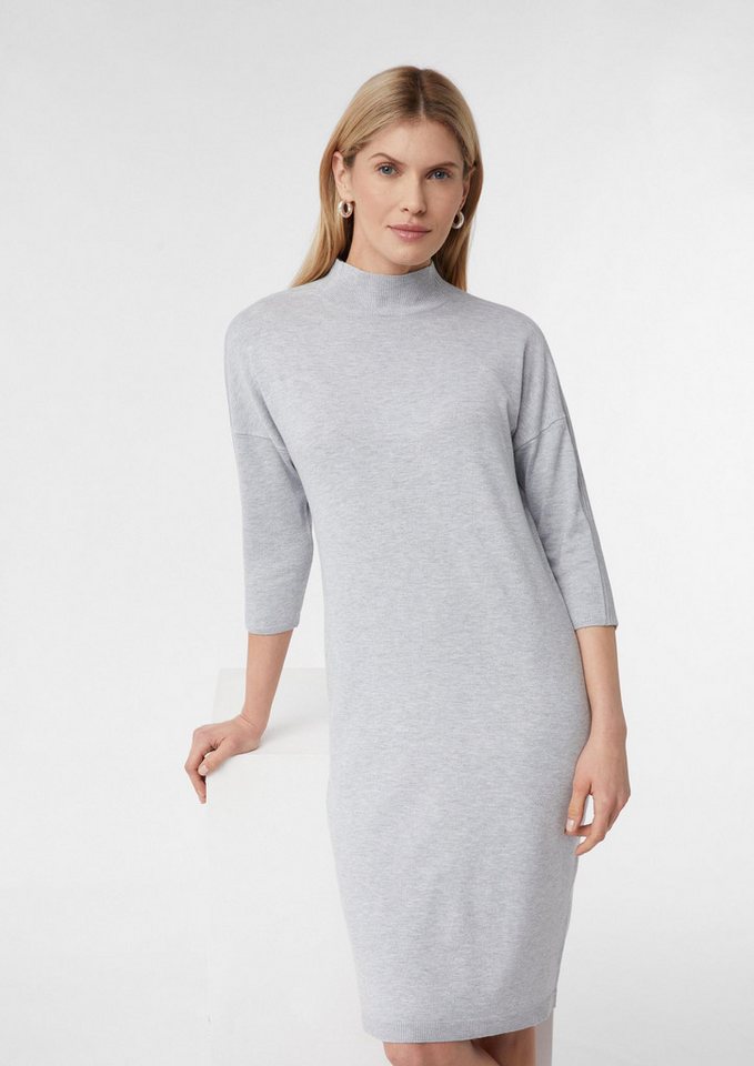 comma Midikleid Kleid Kurzes Strickkleid aus Viskosemix mit überschnittenen Schultern von comma