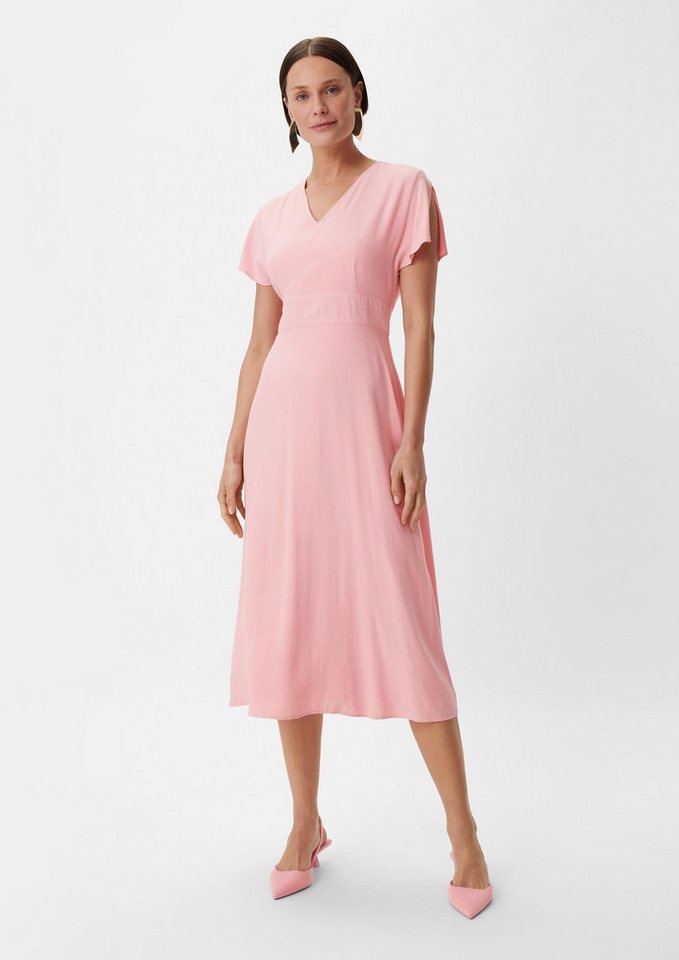 comma Midikleid Kleid Midi-Kleid aus Satin von comma