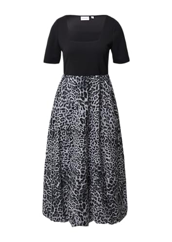 comma Midikleid aus Materialmix mit Karree-Ausschnitt schwarz 46 von comma