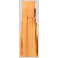 comma Midikleid in unifarbenem Design in Orange, Größe 42 von comma