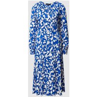 comma Midikleid mit Allover-Muster in Royal, Größe 44 von comma