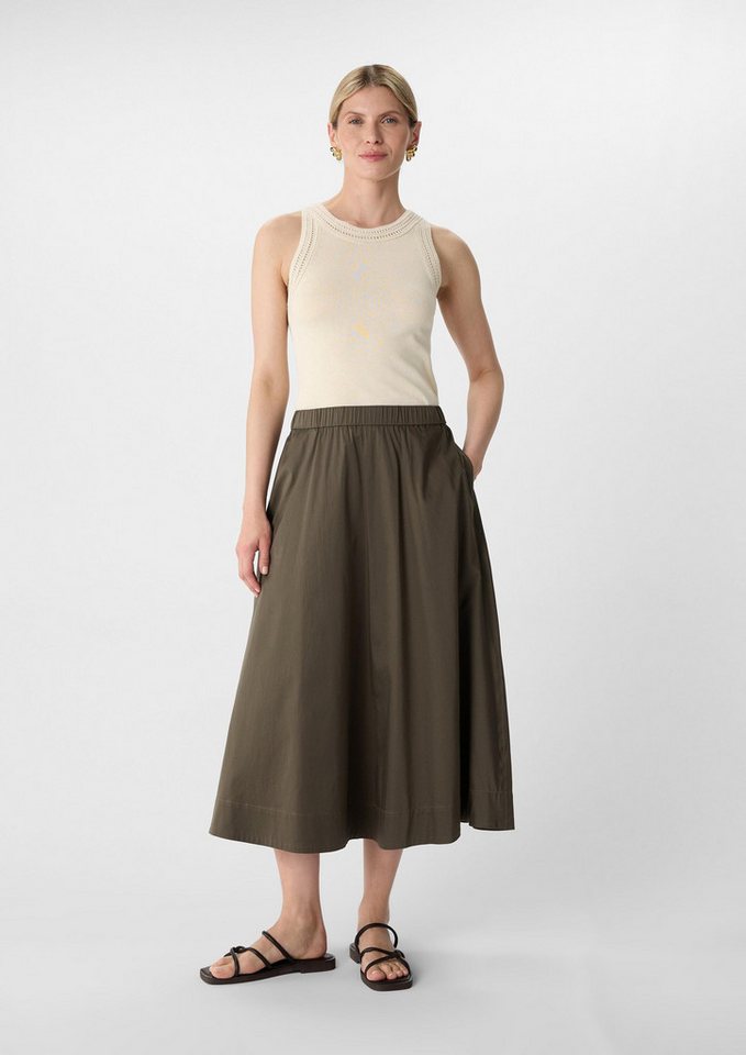 comma Midirock Rock Ausgestellter Midi-Rock mit Eingrifftaschen von comma