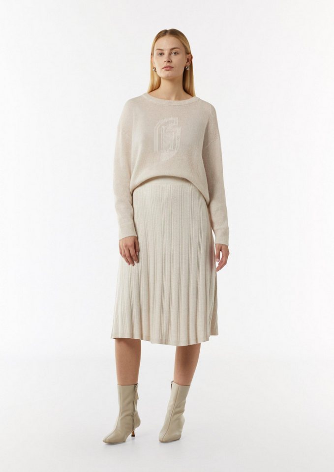 comma Midirock Rock Strukturierter Feinstrickrock in Midi-Länge von comma