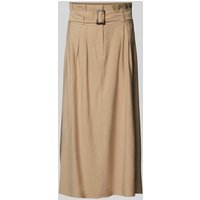 comma Midirock mit Bundfalten in Camel, Größe 42 von comma
