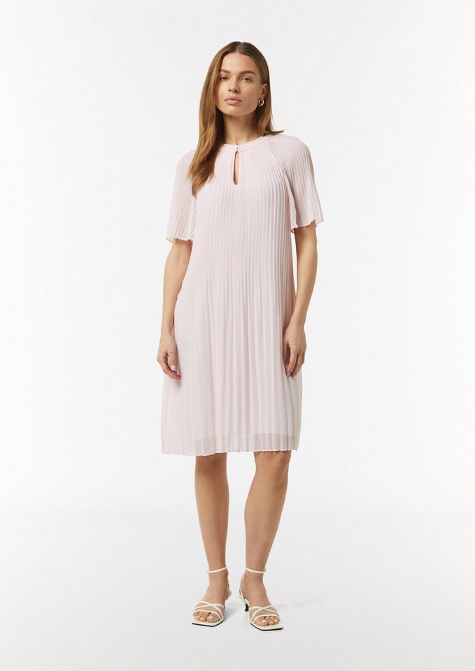 comma Minikleid Kleid Fließendes Plissee-Kleid aus Chiffon mit All-over-Print von comma
