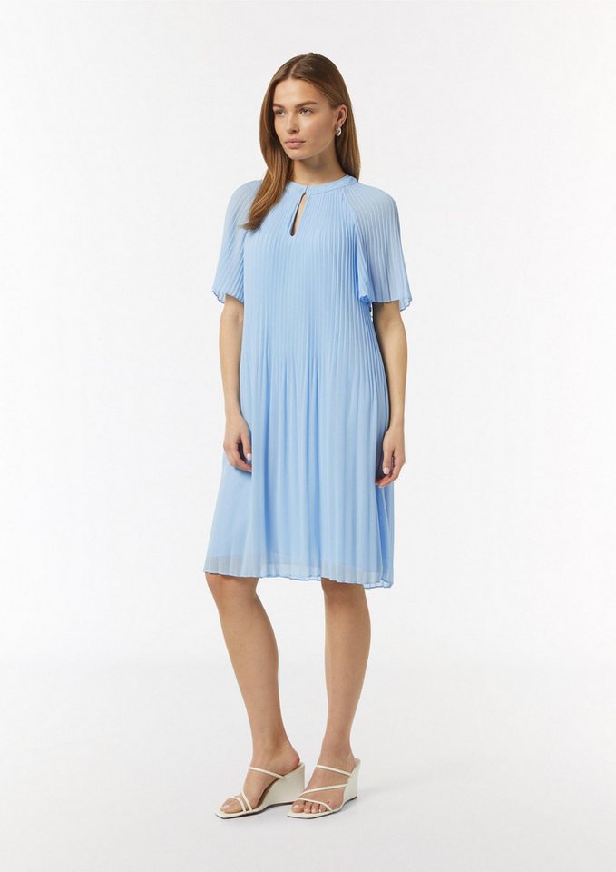 comma Minikleid Kleid Fließendes Plissee-Kleid aus Chiffon von comma