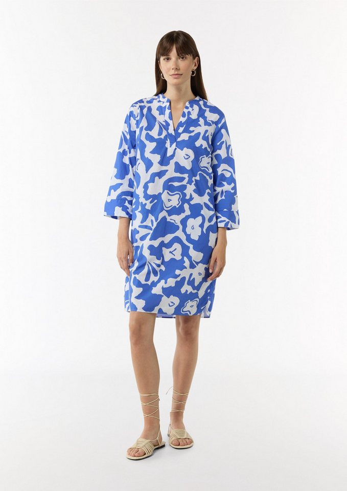 comma Minikleid Kleid Kleid mit Tunika-Ausschnitt und All-over-Print von comma