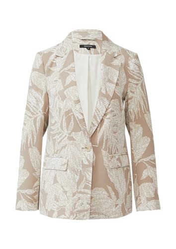 comma Modischer Crêpe-Blazer mit All-Over-Print helles beige 40 von comma