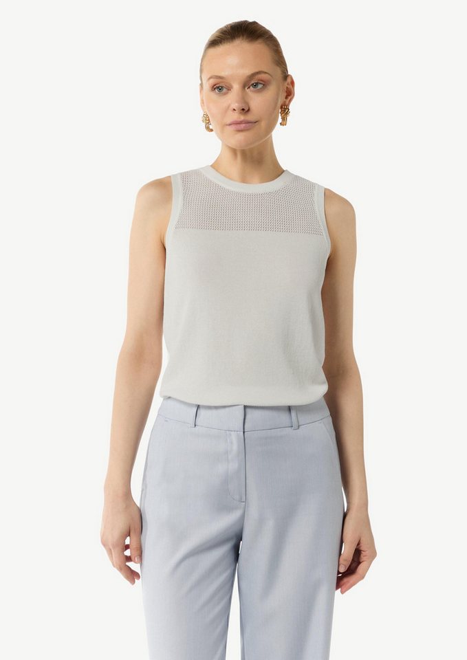 comma Muskelshirt Strickpullunder Lochstricktop aus Viskosemix von comma