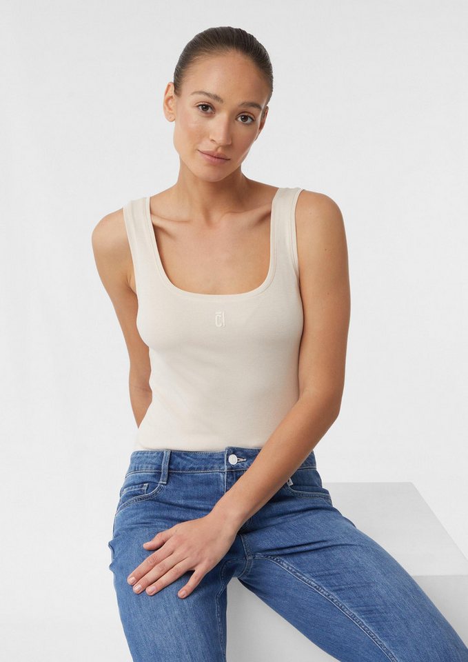 comma Muskelshirt T-Shirt Top im Slim Fit mit Karree-Ausschnitt von comma