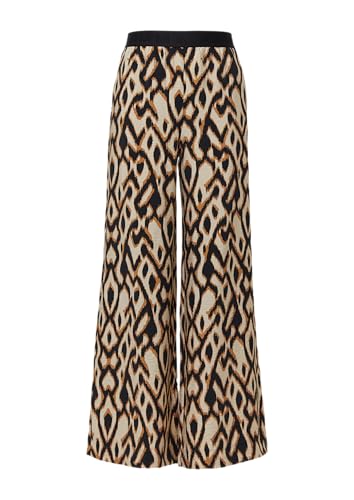 comma Palazzo-Hose aus Viskosemix mit All-Over-Print schwarz 44/REG von Comma