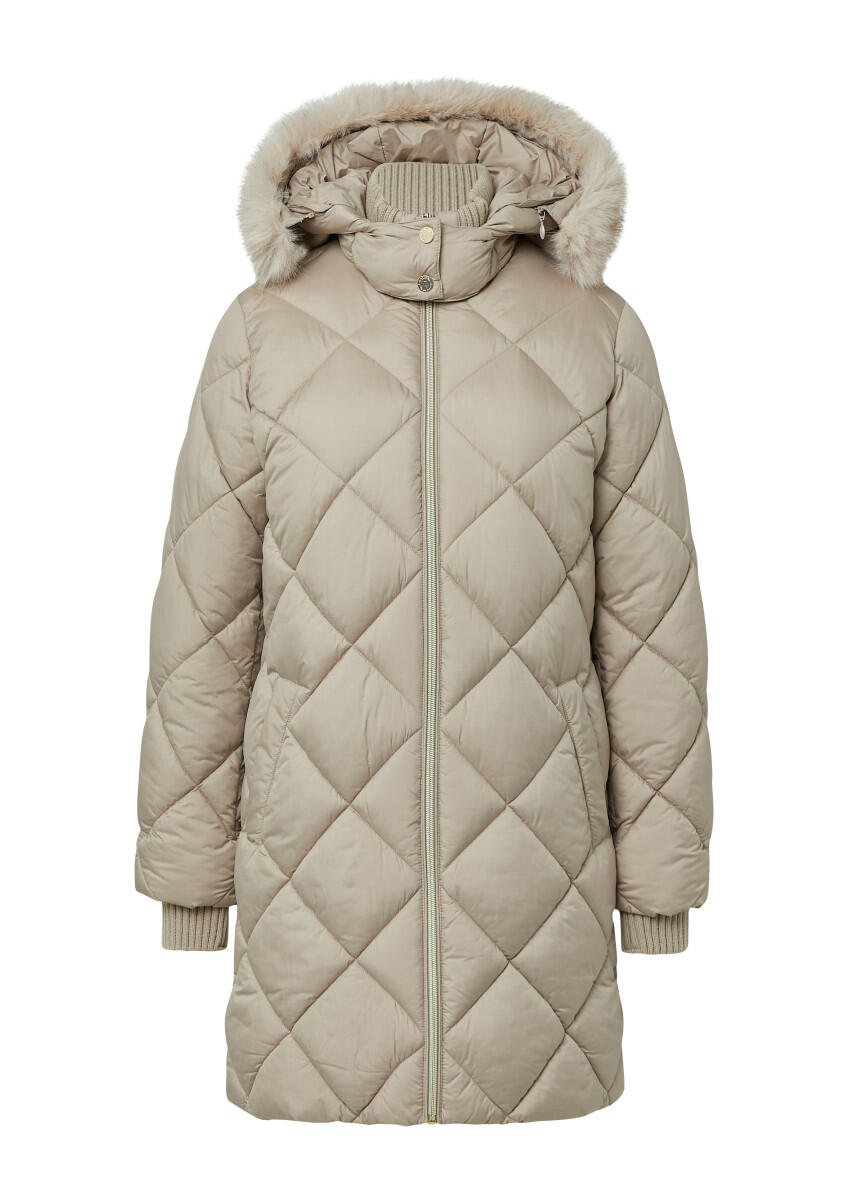 comma - Parka mit Rautensteppung und Strickkragen braun - Gr. - 34 von comma