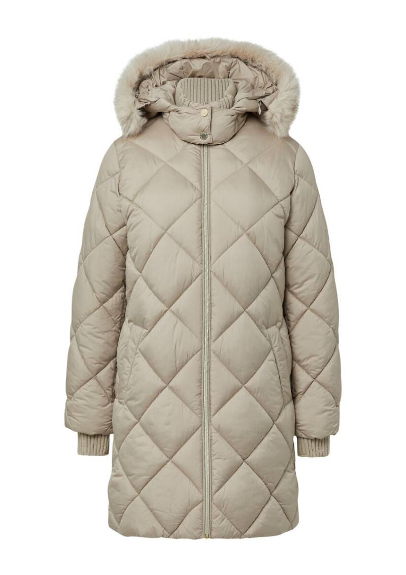 comma - Parka mit Rautensteppung und Strickkragen braun - Gr. - 34 von comma