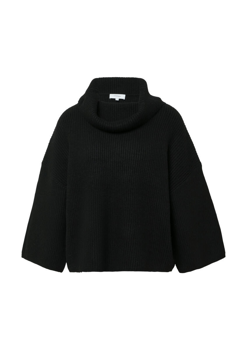comma - Poncho-Pullover im Boxy Fit schwarz - Gr. - XL von comma