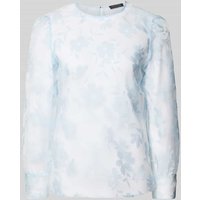 comma Regular Fit Bluse im semitransparenten Design in Bleu, Größe 36 von comma